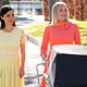 Marisol—whose wardrobe of sherbet-colored party dresses is something to behold—takes a stroll with the mysterious Betty (Barbara Crampton).